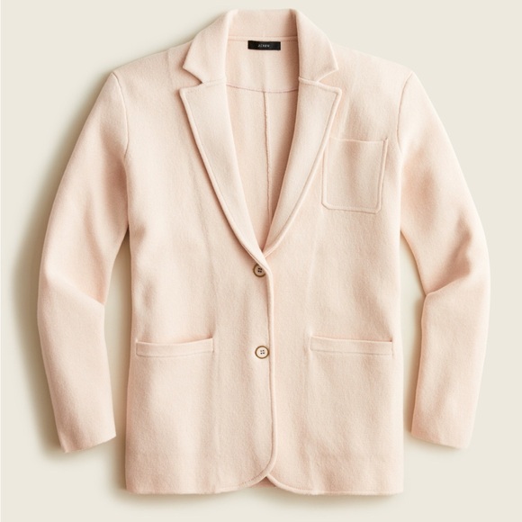 J. Crew Jackets & Blazers - NWT! J Crew Classic Sweater Blazer in Light Pink Cotton Merino Wool Size Small